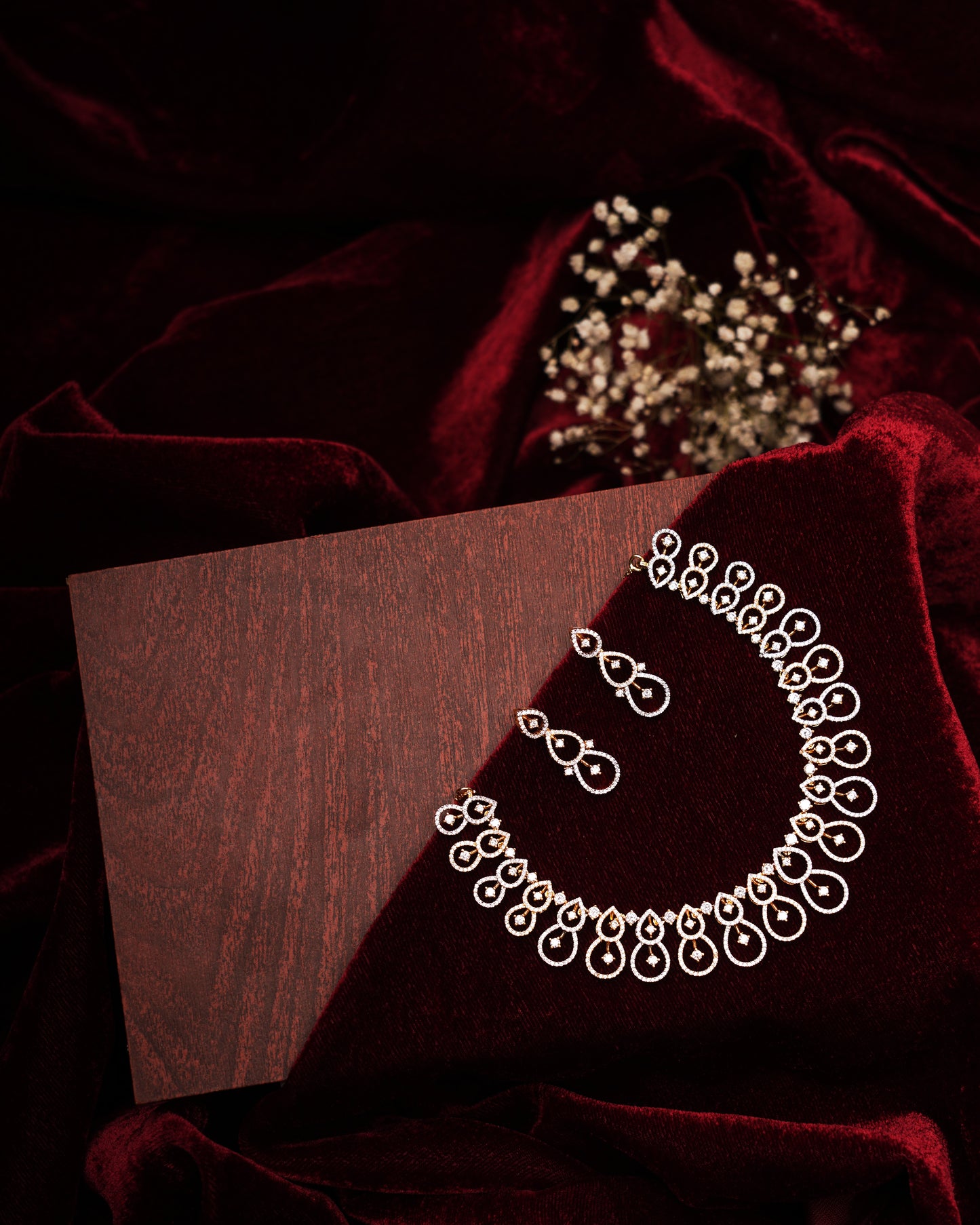Gold-Plated AD-Studded Necklace Set