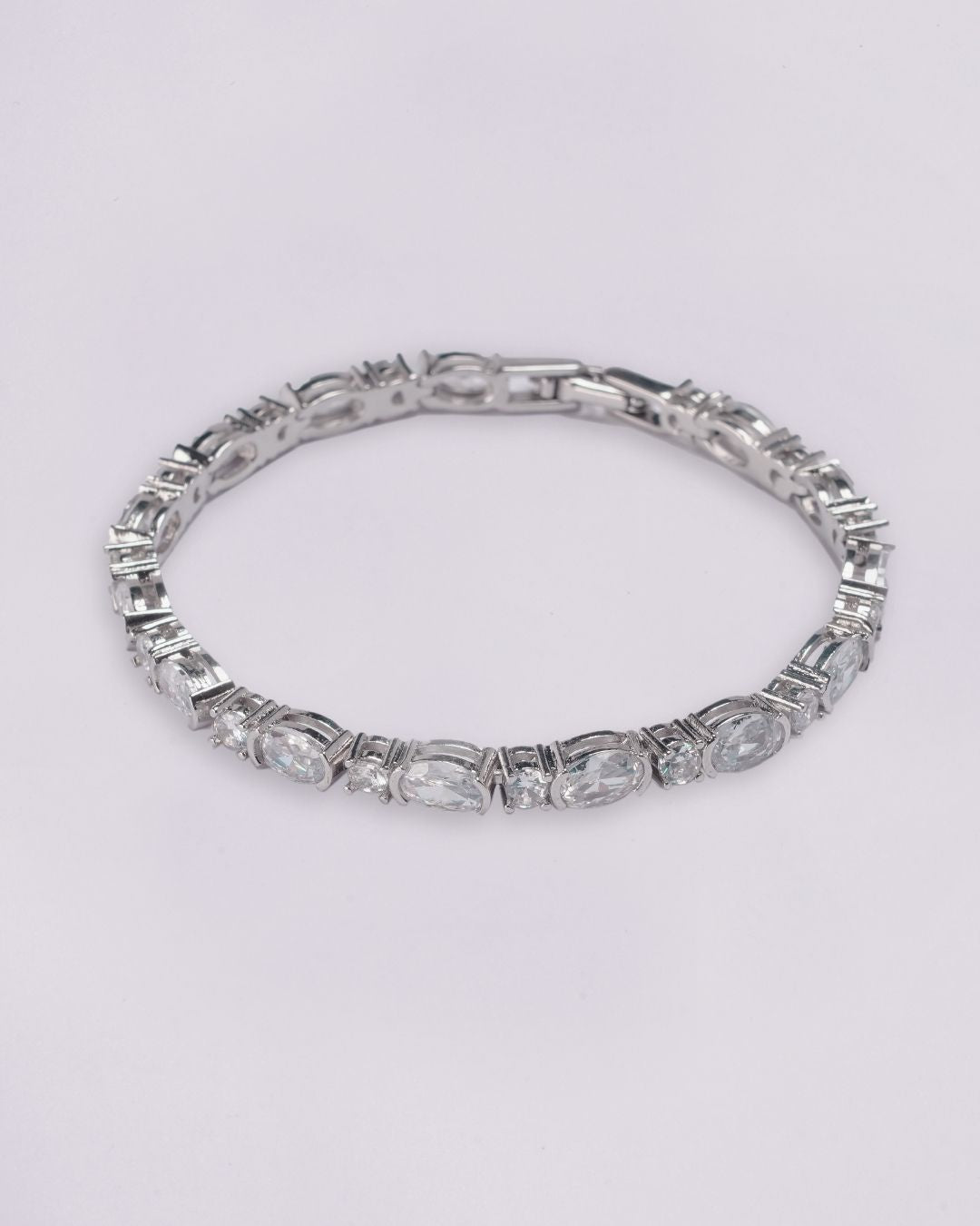 Rodium-Plated AD Bracelet