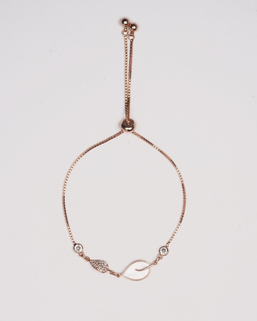 Rose Gold-Plated Mother Of Pearl Stone AD Bracelet