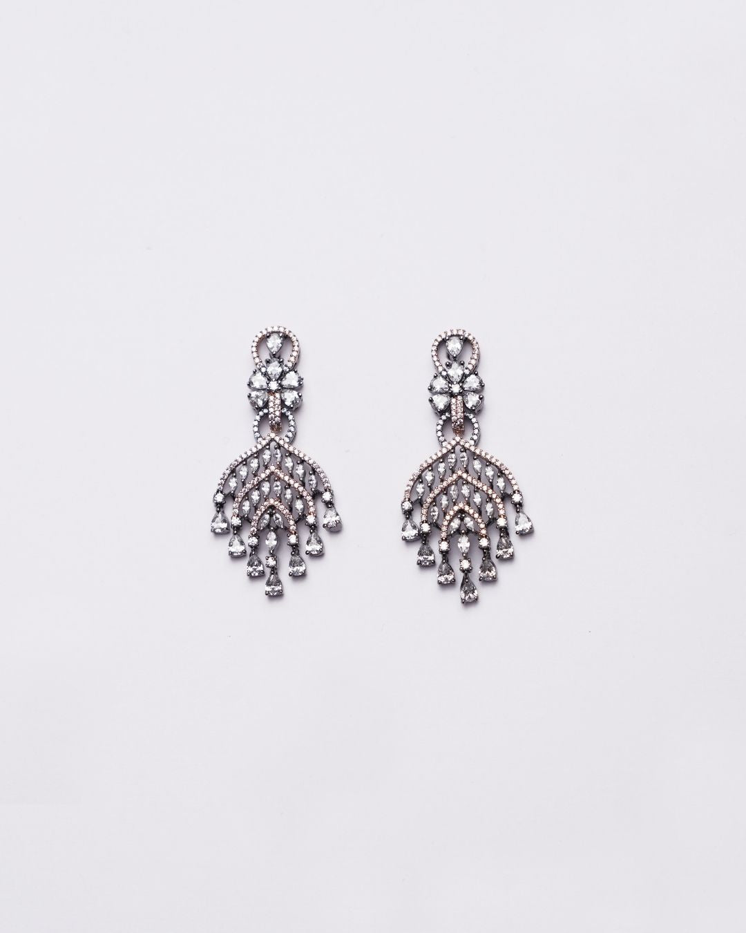 Victorian-Plated silver AD-Studded Earrings