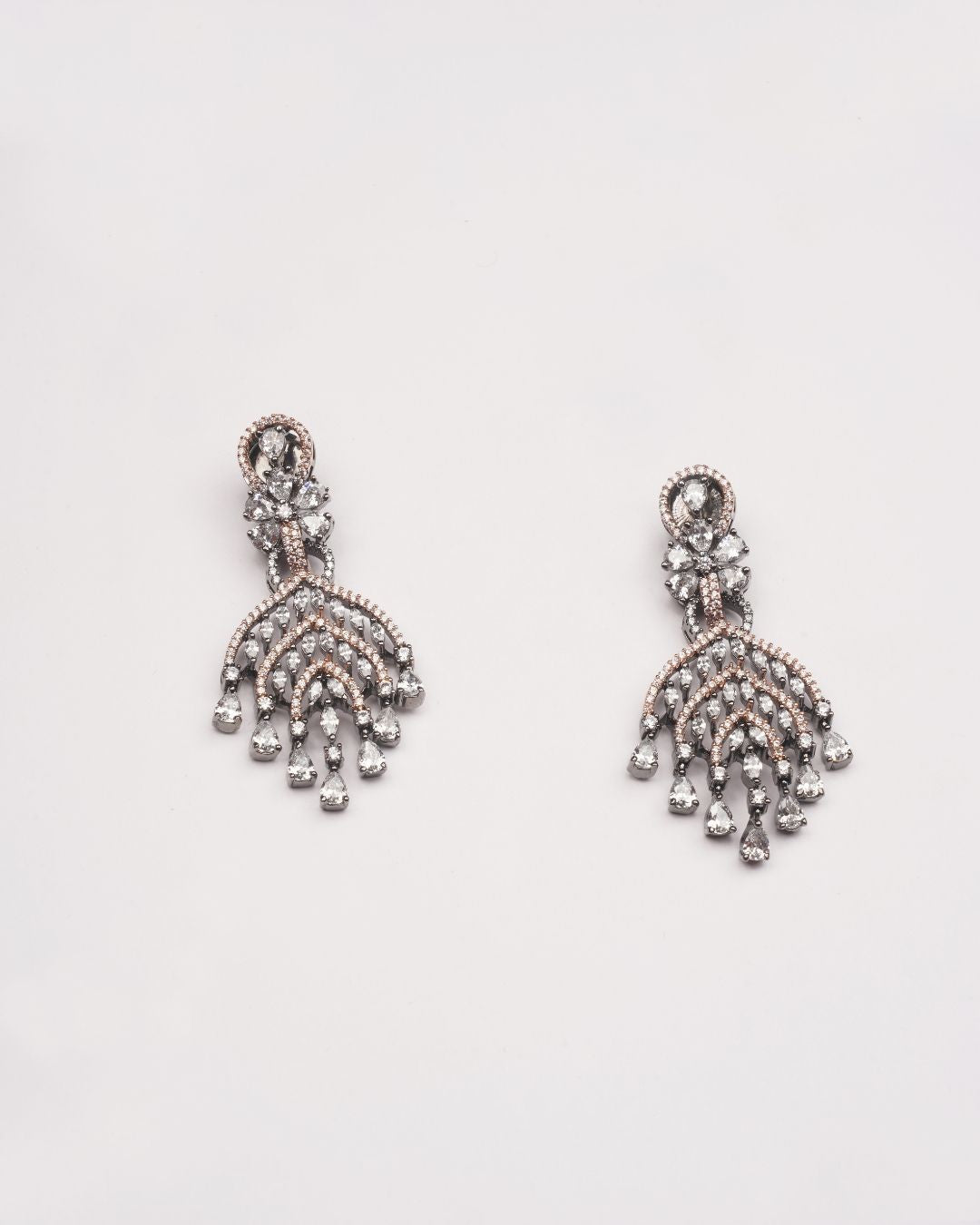Victorian-Plated silver AD-Studded Earrings