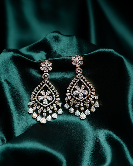 Victorian-Plated silver AD-Studded Earrings