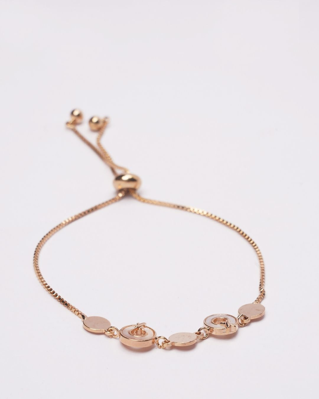 Rose Gold-Plated Mother Of Pearl Stone AD Bracelet