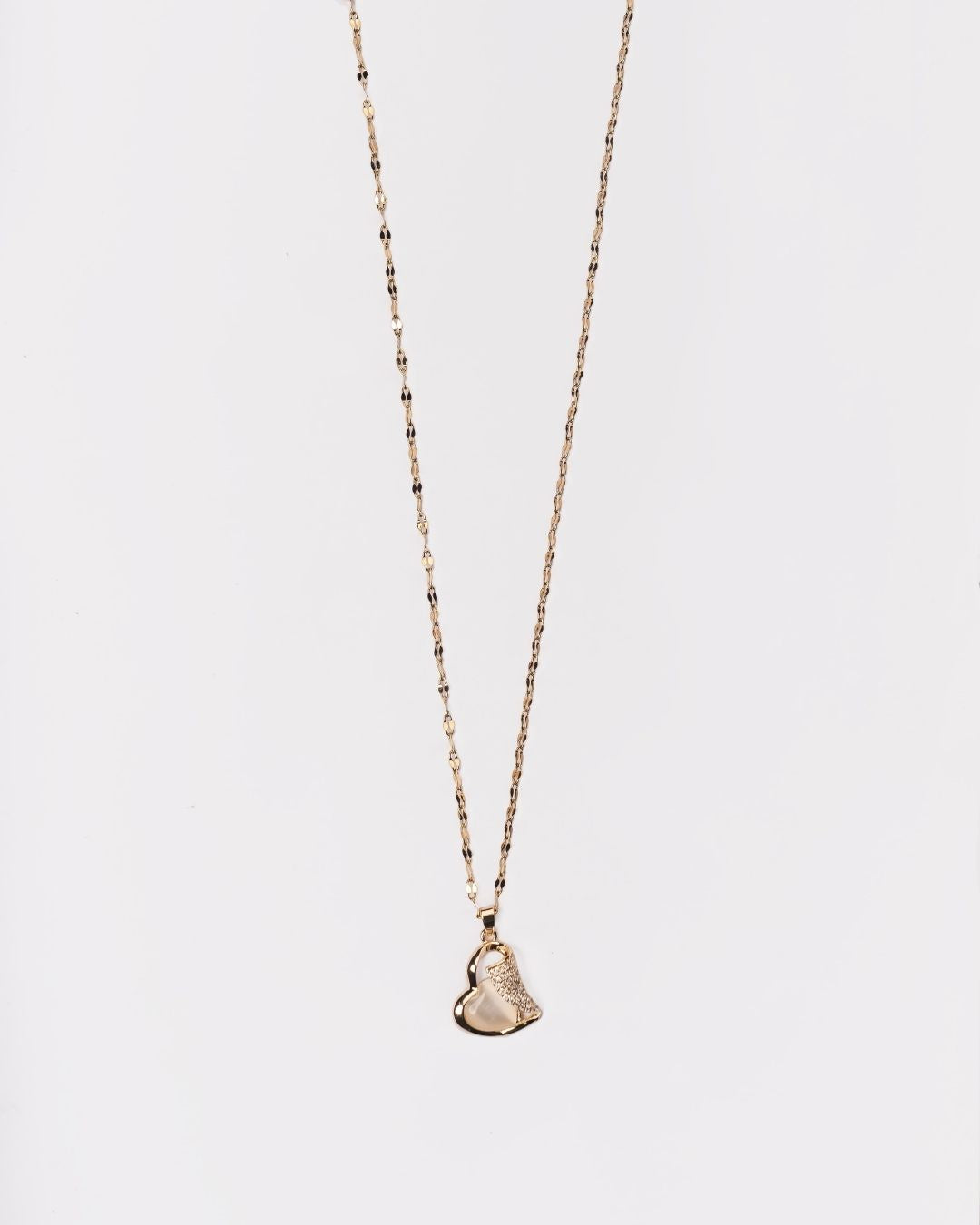 Gold Plated AD Heart Pendant with Chain