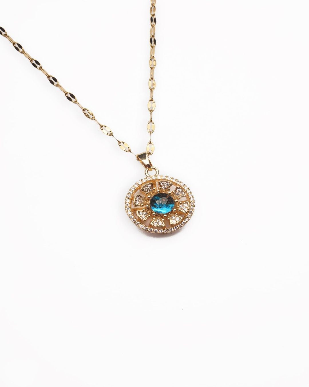 Gold Plated AD Peacock Green Pendant with Chain