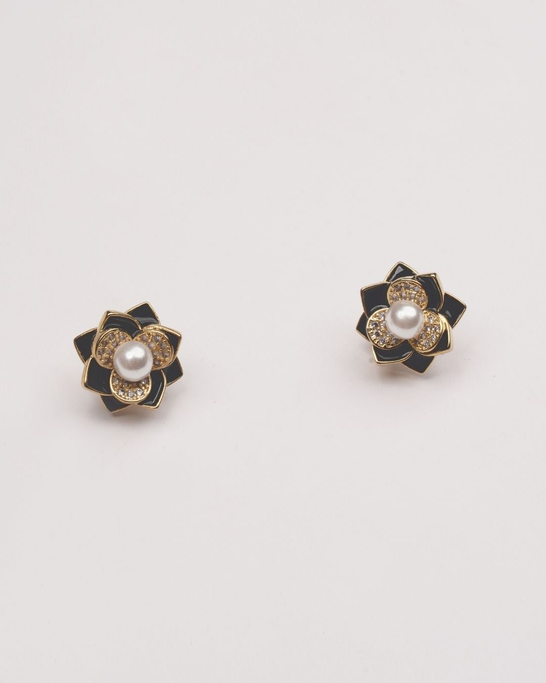 Gold-Plated AD-Studded Tops with Pearls