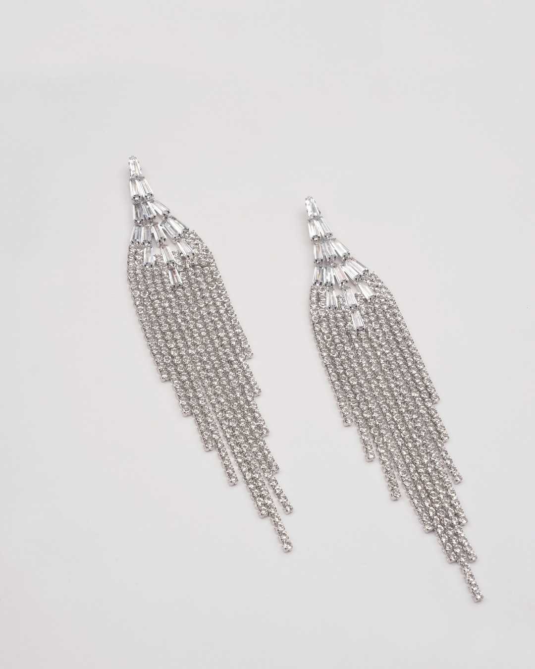 Rodium-Plated AD Studded Earrings