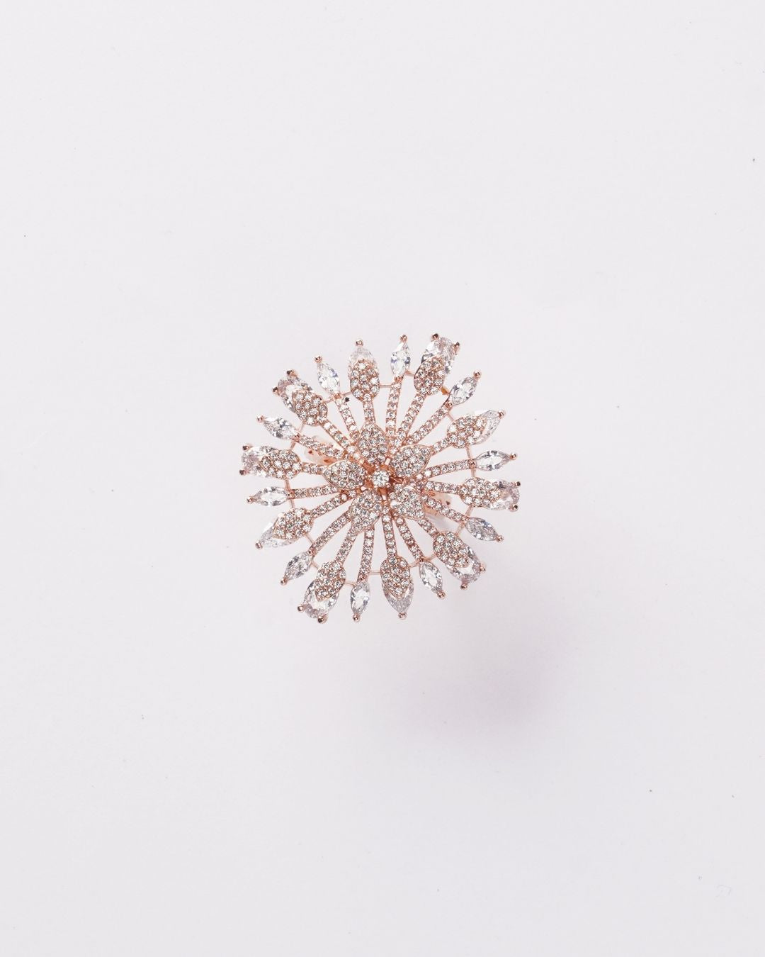 Rose Gold-Plated AD-Studded Ring