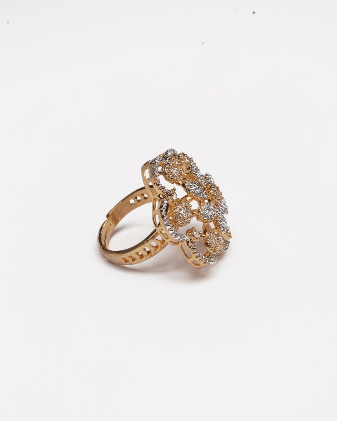 Gold-Plated AD-Studded Ring